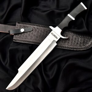 Handmade D2 Steel Predator Knife Replica with Leather Sheath image 7