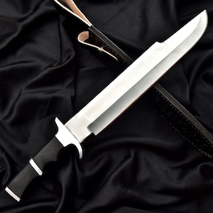 Handmade D2 Steel Predator Knife Replica with Leather Sheath image 5