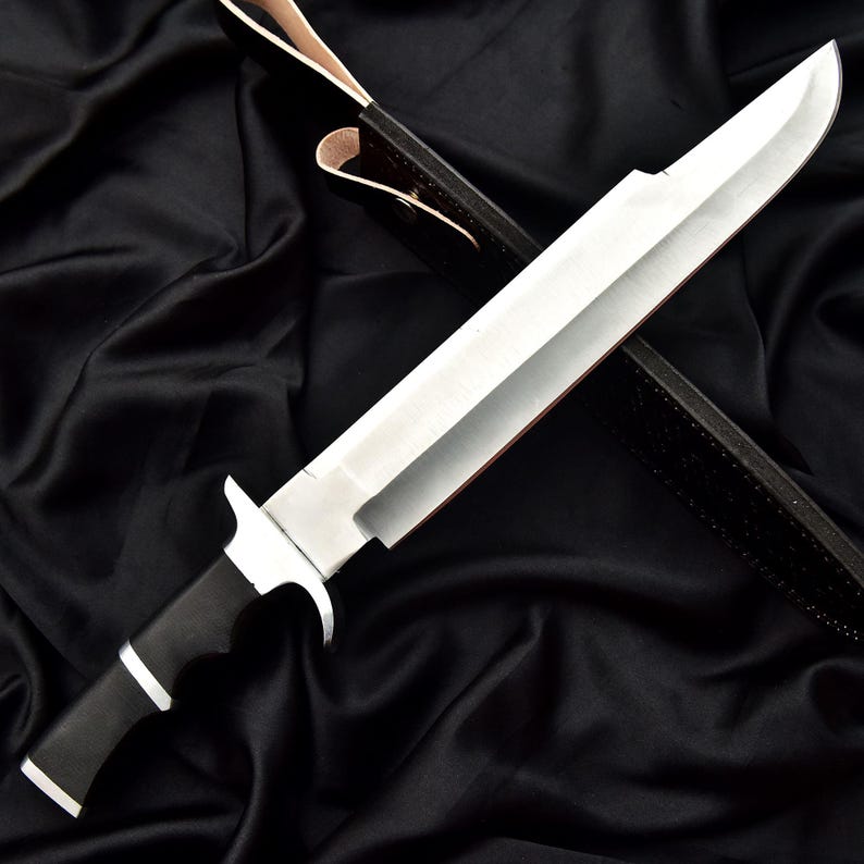 Handmade D2 Steel Predator Knife Replica with Leather Sheath image 5