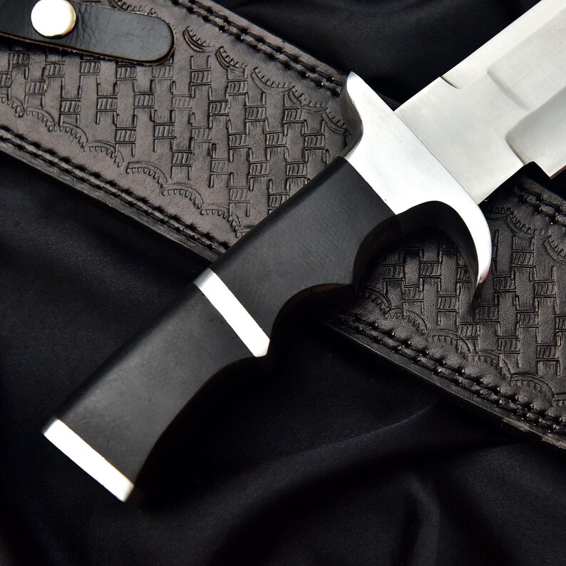 Handmade D2 Steel Predator Knife Replica with Leather Sheath image 6