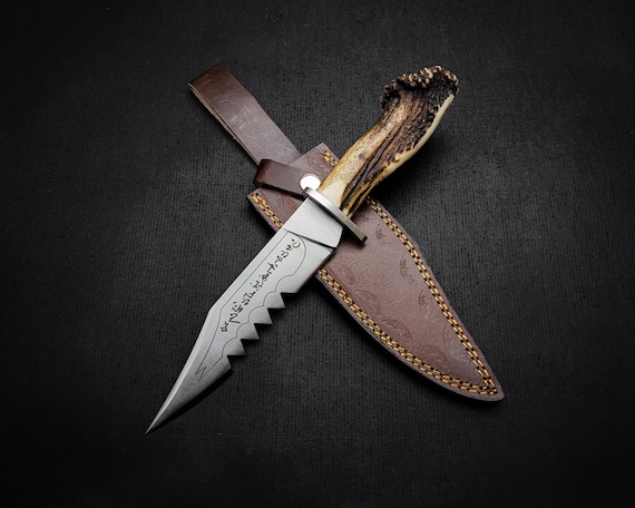 Famous Supernatural Ruby's Knife Replica: Stag Antler Handle, Leather Sheath