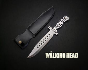 Daryl Dixon Diamond Knife Replica: Stainless Steel Blade, Leather Sheath
