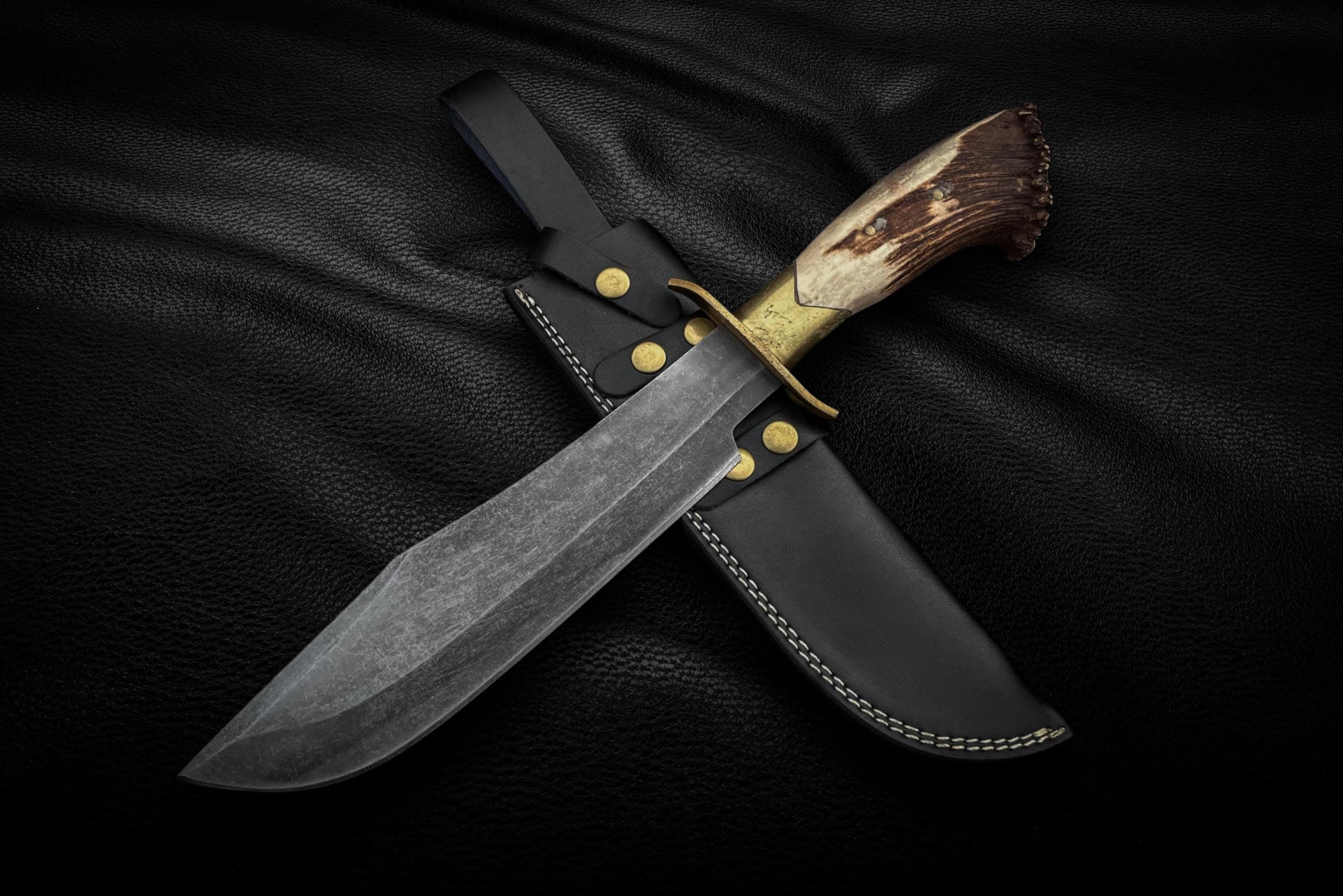 Inglourious Basterds Replica Bowie Knife: Antler Handle, Leather