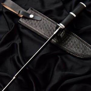 Handmade D2 Steel Predator Knife Replica with Leather Sheath image 3