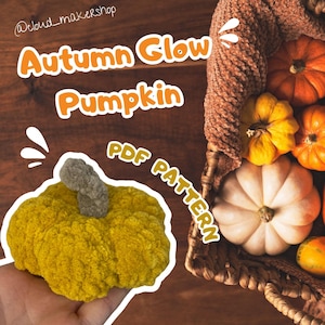 Adorable Plush Autumn Glow Pumpkin Häkelanleitung, PDF, anfängerfreundliche Amigurumi Kürbis-Anleitung, gemütliches Herbstdekor DIY, digitaler Download
