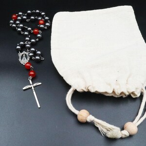 rosary,protestant,anglican rosary,hematit stone,,gemstone,hand made,spiritual,prayer,protective,meditation