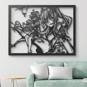 Unique Anime Metal Wall Decor - Perfect Christmas Gift!  Aesthetic wall art for You Room - Piano Girl Decor