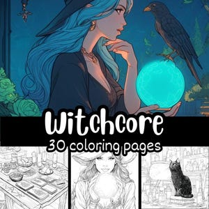 Witchcore Coloring Book: 30 Witchy Art Pages (PDF Download)
