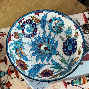 Multisize Large Bowl,Colorful Ethnic Bowl,Kitchen Decor Gift,Housewarming Bowl,Ceramic Bowl,Pasta Salad Fruit Serving Bowl,Gift for Mom