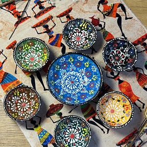 Ceramic Bowls Set,Sauce Tapas Nuts Snack Chip & Dip Prep Serving Bowls,Turkish Cini Ceramic Bowls,Christmas Party Favor,Appetizer Bowl
