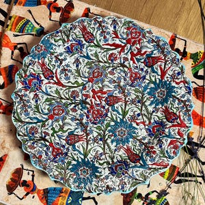 Ceramic Hand Painted Wall Decor,Home Wall Decor or Table Display,Housewarming Gift,Decor Living Room,Wall Art Plate Pottery Wall Hanging