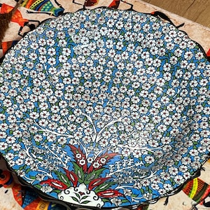 Ceramic Hand Painted Wall Decor,Home Wall Decor or Table Display,Housewarming Gift,Decor Living Room,Wall Art Plate Pottery Wall Hanging