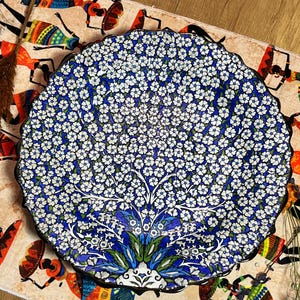 Ceramic Hand Painted Wall Decor,Home Wall Decor or Table Display,Housewarming Gift,Decor Living Room,Wall Art Plate Pottery Wall Hanging