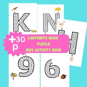 36 Labyrinth Easy Mazes | Labyrinth Activity Book | Kids Puzzle Maze Game Challenge| Fun Activities & Kids Party Favors Instant PDF Download