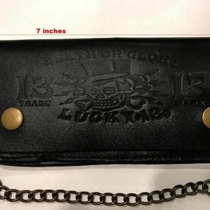 Kuhleder Motorrad Trucker Biker Kette Brieftasche innen Reißverschluss. Lucky 13 Hut