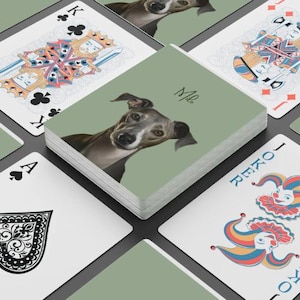 Custom Pet Portrait Playing Cards Best Friend Gift Pet Playing Cards Grandma Gift Personalized Playing Cards Pet Loss Gift Pet Photo Cards