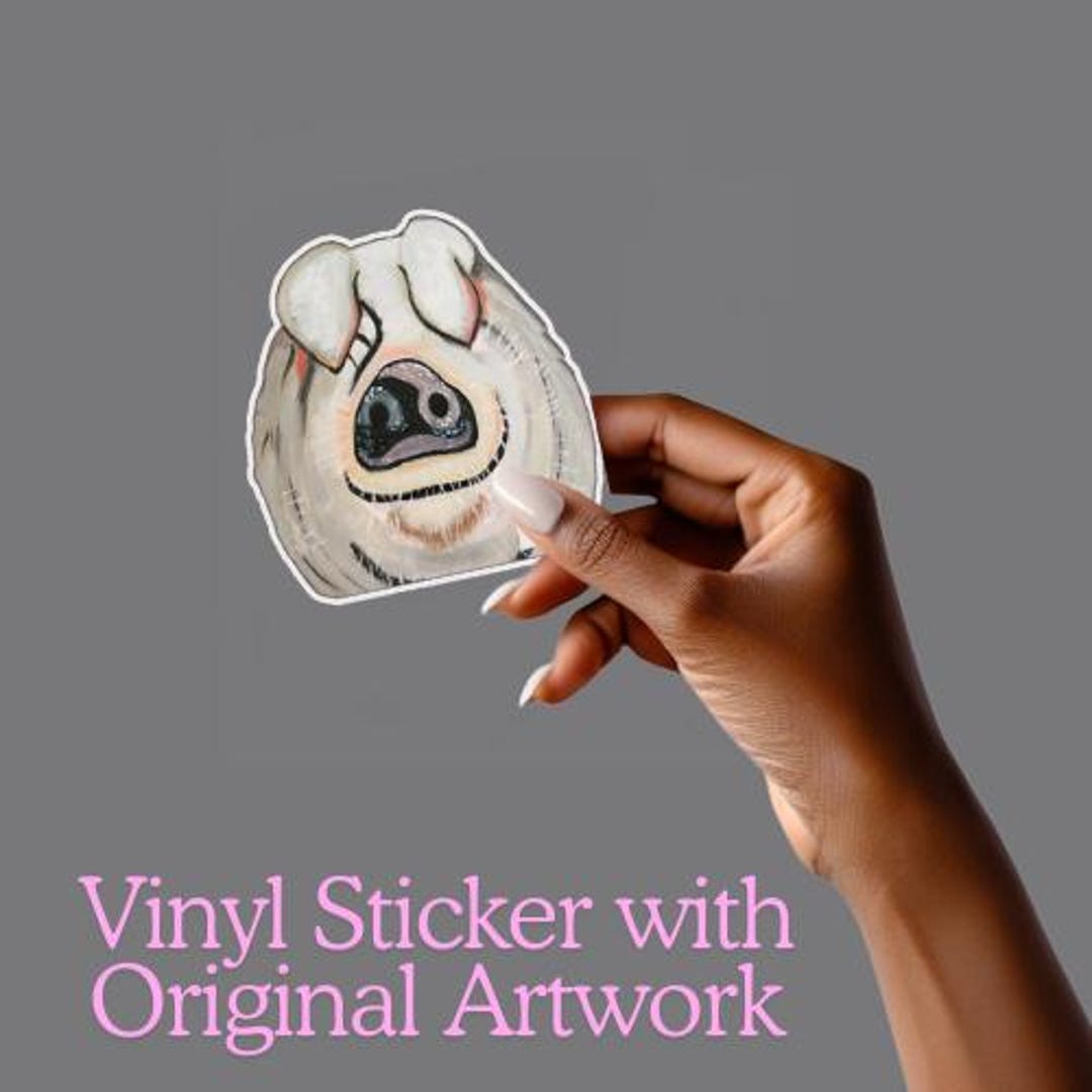 Xna Sticker Hand Painted Cow Custom Sticker Cute Gift for Friends Funny Laptop ...