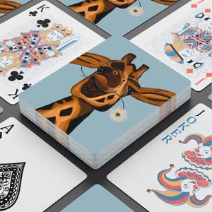 Animal Playing Cards Hostess Gift Whimsical Playing Cards Featuring Original Art Best friend Gift Deck of Cards with Hand Painted Animals