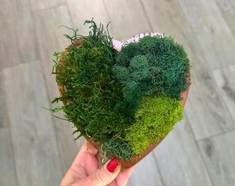 Preserved Moss Heart Decor, Green Wall Art, Eco Friendly Love Gift, Natural Moss Heart Sculpture, Biophilic Home Decor