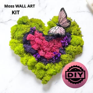 DIY Heart Moss Art Kit – Romantic Craft Gift with Butterfly – Nature-Inspired Wall Decor – Gift for Loved One – Handmade in USA