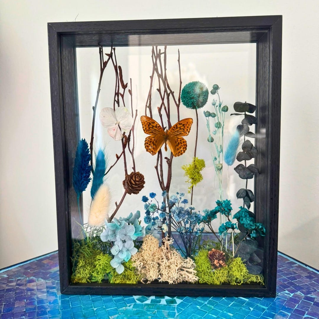 Butterfly Botanical Wall Art & Nature Shadow Box Decor, Meaningful ...