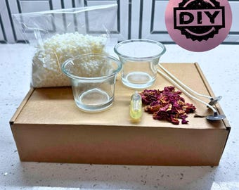 DIY Candle Making Kit with Dried Flowers & Essential Oil – Handmade Soy Wax Candle Kit for Beginners, Gift Set for Her, Craft Kit Made in US