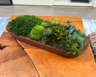 Handmade Moss Wood Bowl - Nature Inspired Dining Table Centerpiece