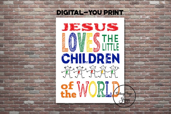 Jesus Liebt Die Kleinen Kinder Der Welt Bibel Lied Digital Etsy