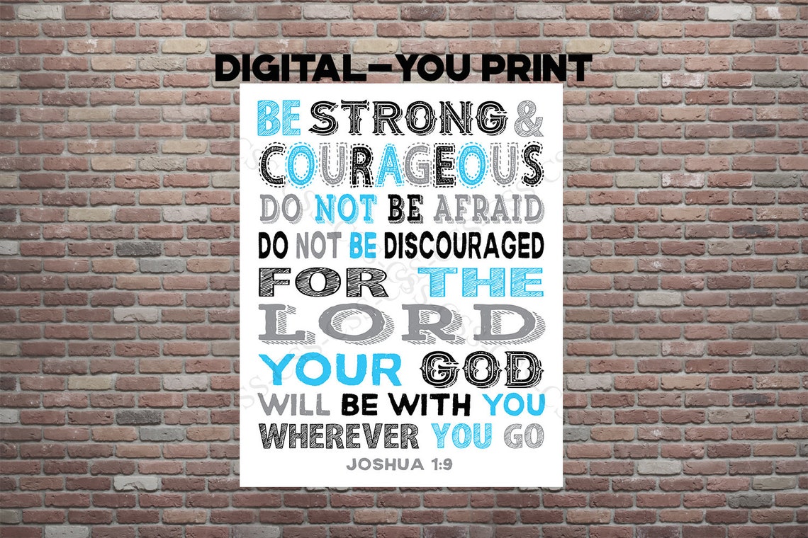 Joshua 1:9 Kids Scripture Art Sunday School Art DIGITAL | Etsy