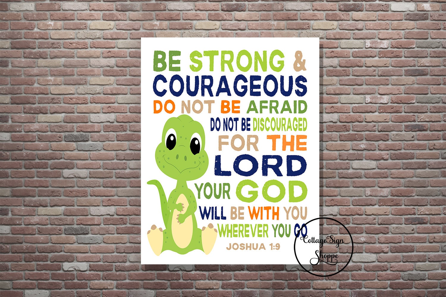 Joshua 1:9 Kids Scriptures Sunday School Scripture Art | Etsy