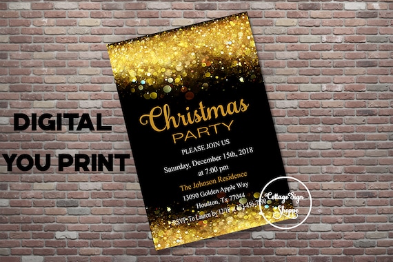 christmas party invitation christmas party evite digital etsy