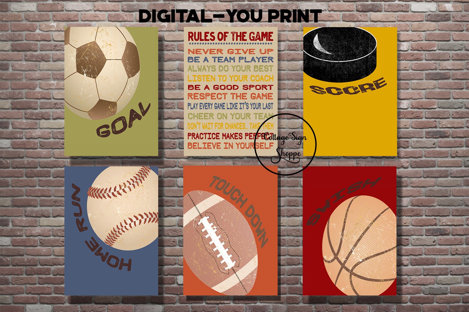 Sports Decor Sports Theme Sports Nursery Vintage Style Etsy