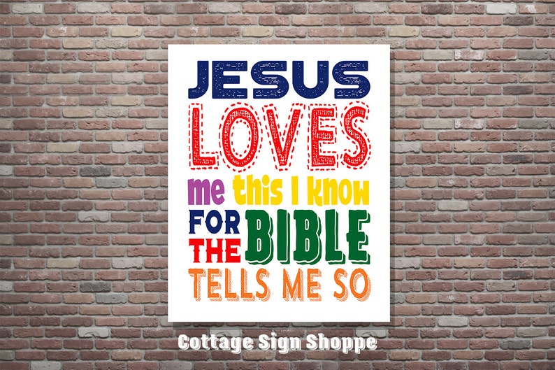 Jesus Loves Me Wall Art Jesus Loves Me This I Know 5 X 7 8 Etsy