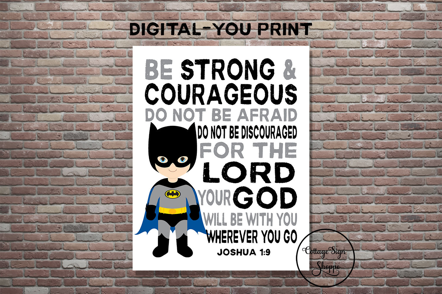 Batman Wall Art Batman Nursery Christian Superhero DIGITAL Etsy