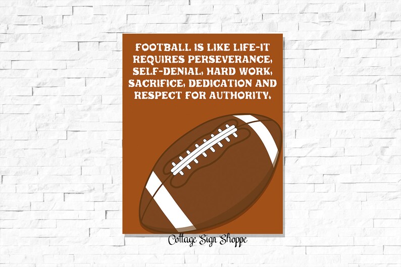 Football Is Like Life Vince Lombardi Quotes Football Gifts | Etsy