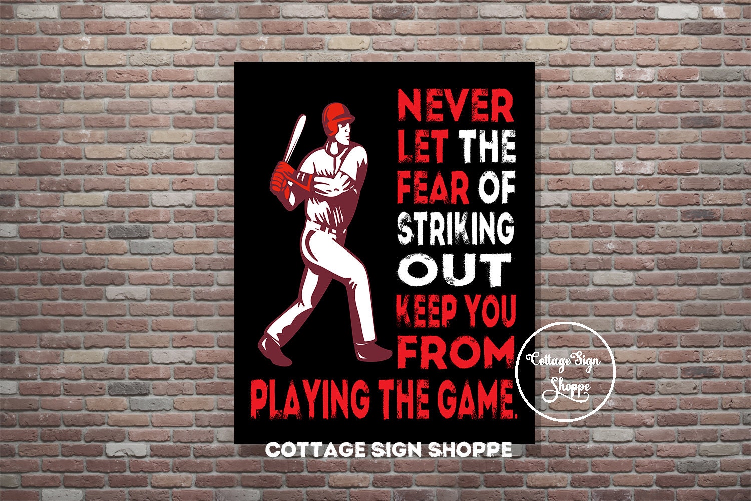 Baseball Poster. Sports Poster DIGITAL YOU PRINT Never let | Etsy