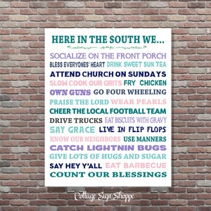 Southern Sayings Hey Y All Southern Wall Art Sweet Tea Etsy