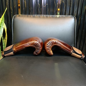 Leather boxing gloves for professional training - Punching sparring gloves - Best gift for boxers.