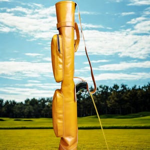 Genuine cowhide leather golf bag - pencil golf bag - top handle carry golf bag - sunday golf bag - gift for golfers - gift for him.