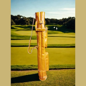 Genuine cowhide leather golf bag - pencil golf bag - top handle carry golf bag - sunday golf bag - gift for golfers - gift for him.