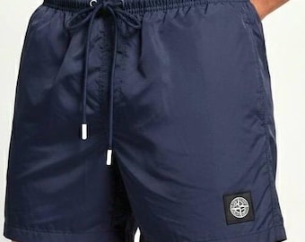 Marineblauw 2026 New SI Men-zwemshorts polyester met kompaslogo zwemkleding