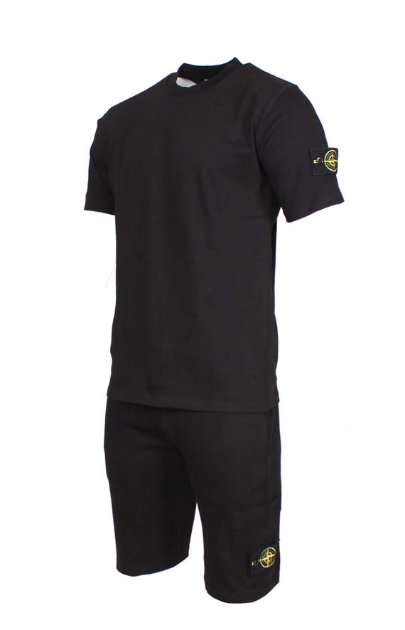 Vintage Stone Island Men Sport Set Cotton T-shirt + Shorts With