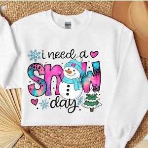 I Need A Snow Day PNG | Snowman, Winter, Cold, Hand Drawn, Snow Day, Leopard, Freezing, Snowflake | Digital