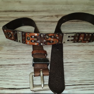 Diesel Belt Vintage Metal Letters Logo Brown Leather - Etsy