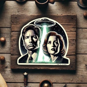 SKULLY & MULDER - Akte X - Aufkleber aus Vinyl