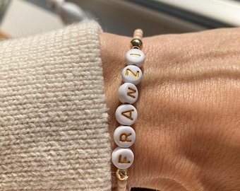 Personalized bracelet, bracelet with name or other request, friendship bracelet, beaded bracelet customized, bachelorette party, children's birthday