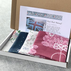 Vintage Fabric Union Jack Kit - British Flag Cushion Kit - UK Flag Pillow - Anglophile Gift - Patchwork Cushion Kit - Royalist Gift - VE Day
