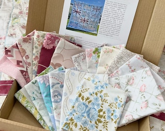 Union Jack Patchwork Quilt Kit - Vintage Fabric Craft Kit - British Flag Quilt DIY - King Charles Quilt - Quilt Lover's Gift Idea