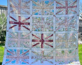 Union Jack Patchwork Quilt Pattern - Digital pdf Download - British Flag Quilt - King Charles Coronation Quilt - For Quilt and Country