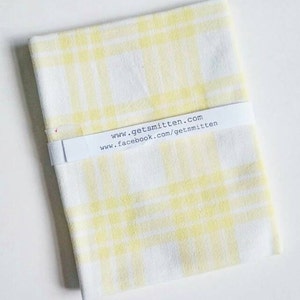 Sunshine Yellow Gingham Check Geometric Grid Cotton English Vintage Sheeting Fabric Fat Quarter image 2